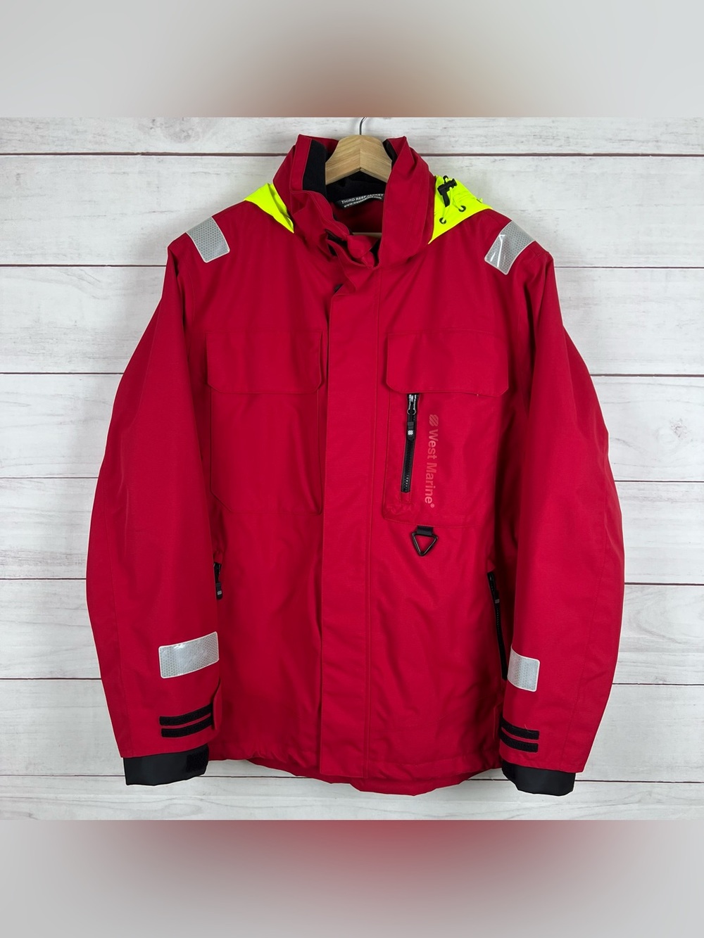 West Marine Third Reef Jacket Sailing Boating Waterproof Red Sz Large Mens